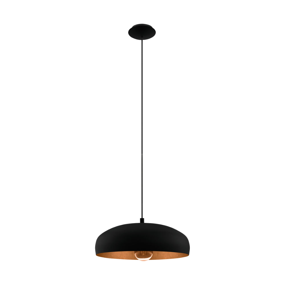 EGLO Mogano Single Pendant Light - Black & Copper  | TJ Hughes