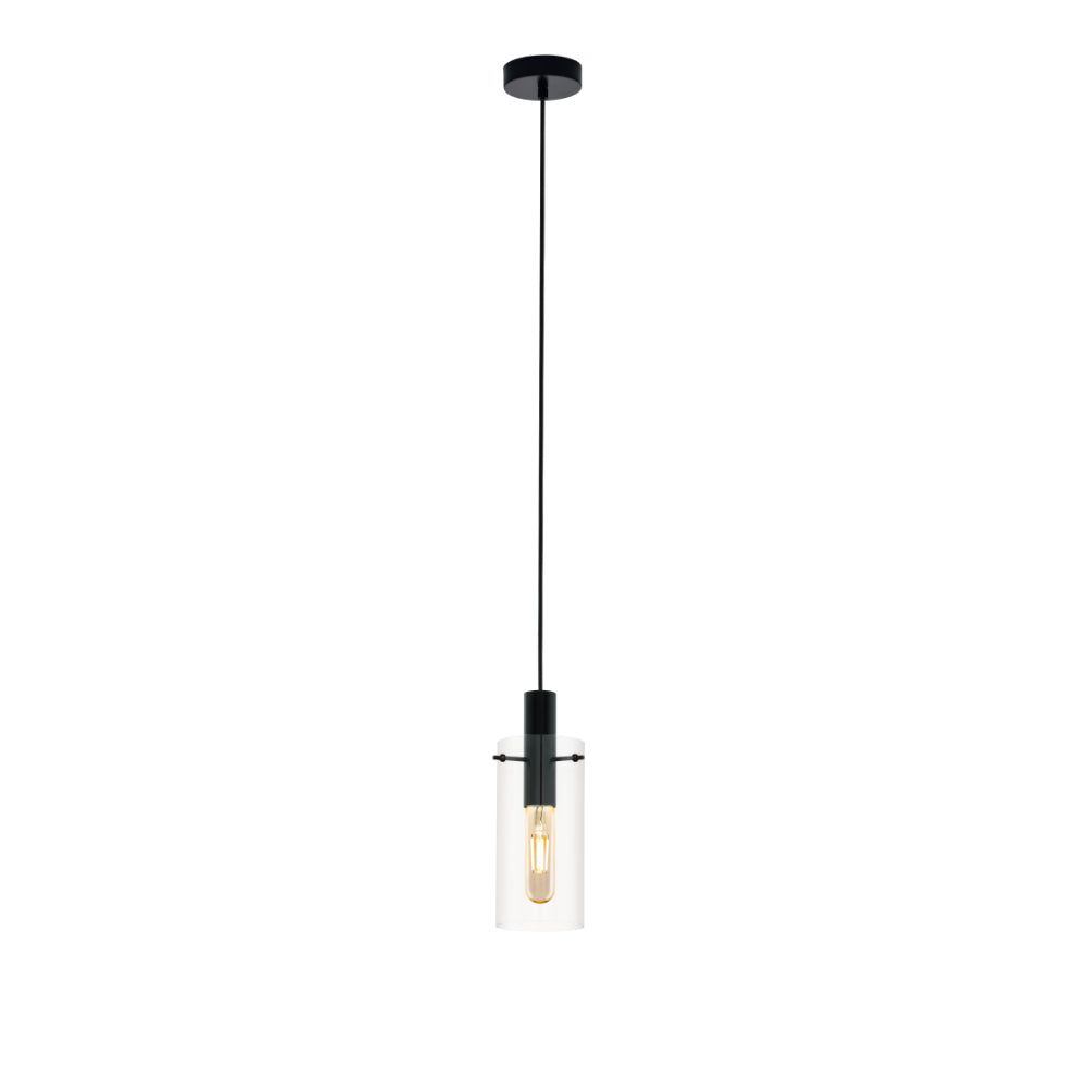 EGLO Montefino Pendant Light Cylinder - Black  | TJ Hughes