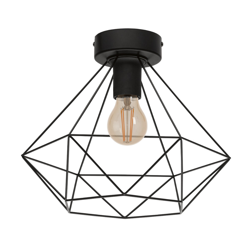 EGLO Tarbes Ceiling Light Geometric - Black  | TJ Hughes