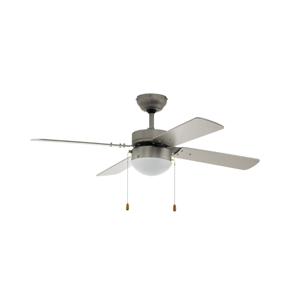 EGLO Gelsina Ceiling Fan & Light - Steel & Satin Nickel  | TJ Hughes