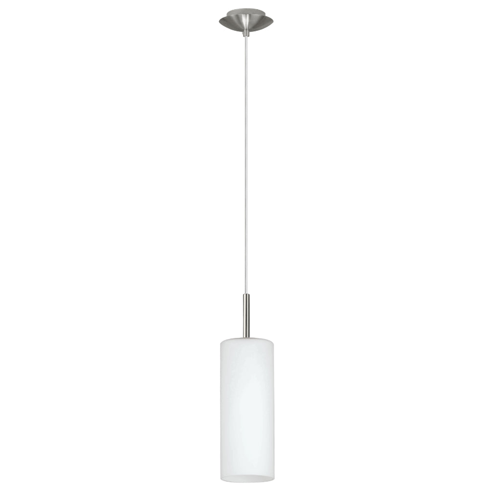 EGLO Troy Pendant Light - White & Matt Nickel  | TJ Hughes