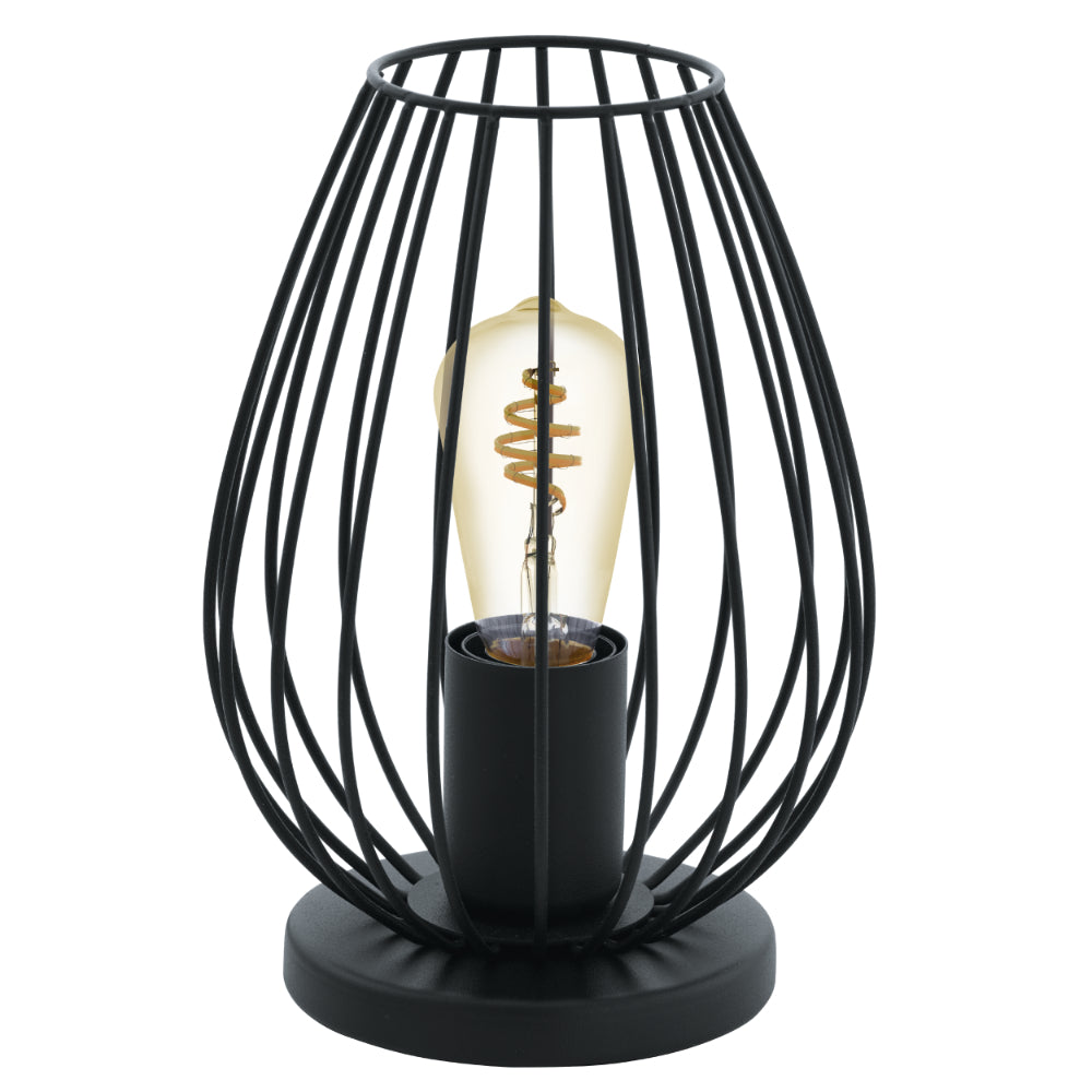 EGLO Newtown Vintage Table Lamp in Cage - Black  | TJ Hughes