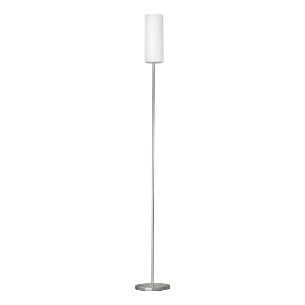 EGLO Troy Floor Lamp - White & Matt Nickel  | TJ Hughes