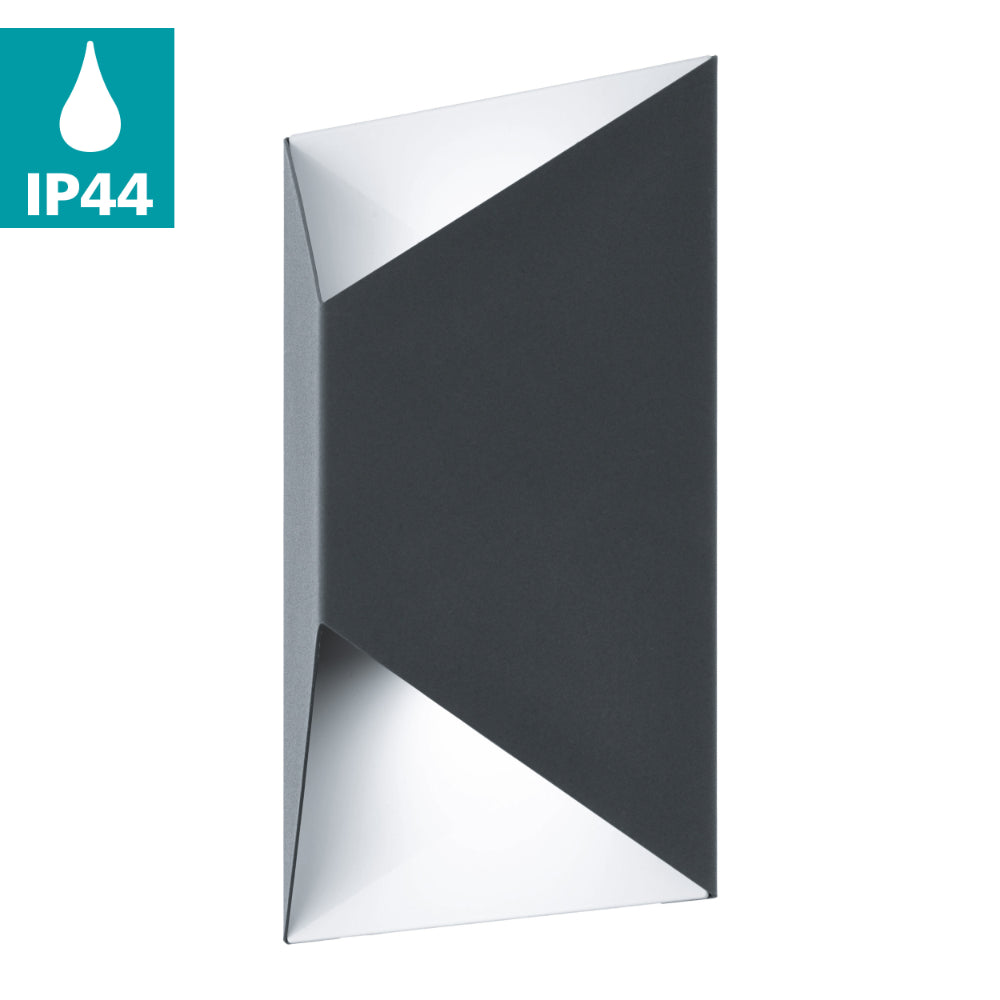 EGLO Predazzo Exterior Wall Light - Anthracite & White  | TJ Hughes