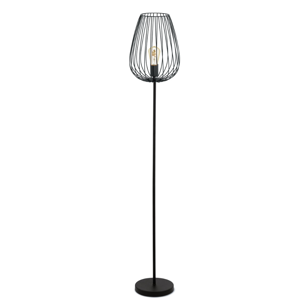 EGLO Newtown Vintage Caged Floor Lamp - Black  | TJ Hughes