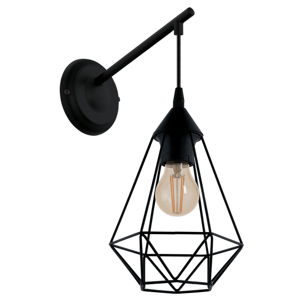 EGLO Tarbes Geometric Wall Light - Black  | TJ Hughes