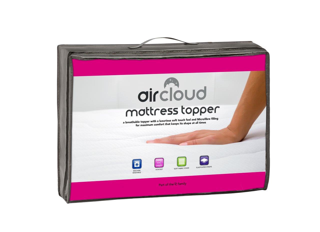 Air Cloud 10cm Mattress Topper - Single - TJ Hughes White
