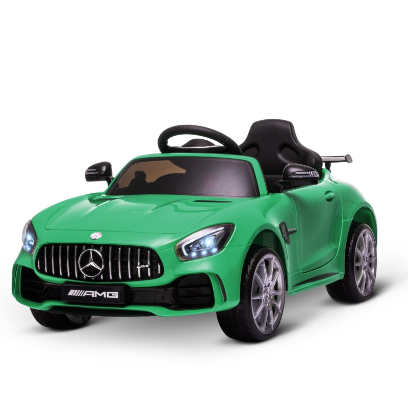 HOMCOM Kids Electric Ride on Mercedes Benz GTR 12v - Green  | TJ Hughes