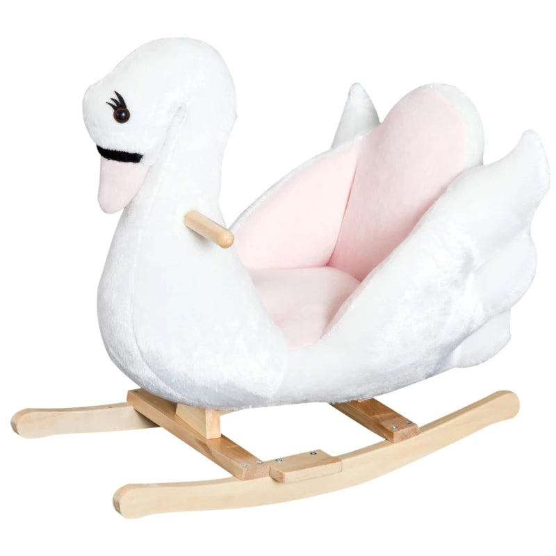 HOMCOM Children’s Ride on  Swan - White and Pink  | TJ Hughes