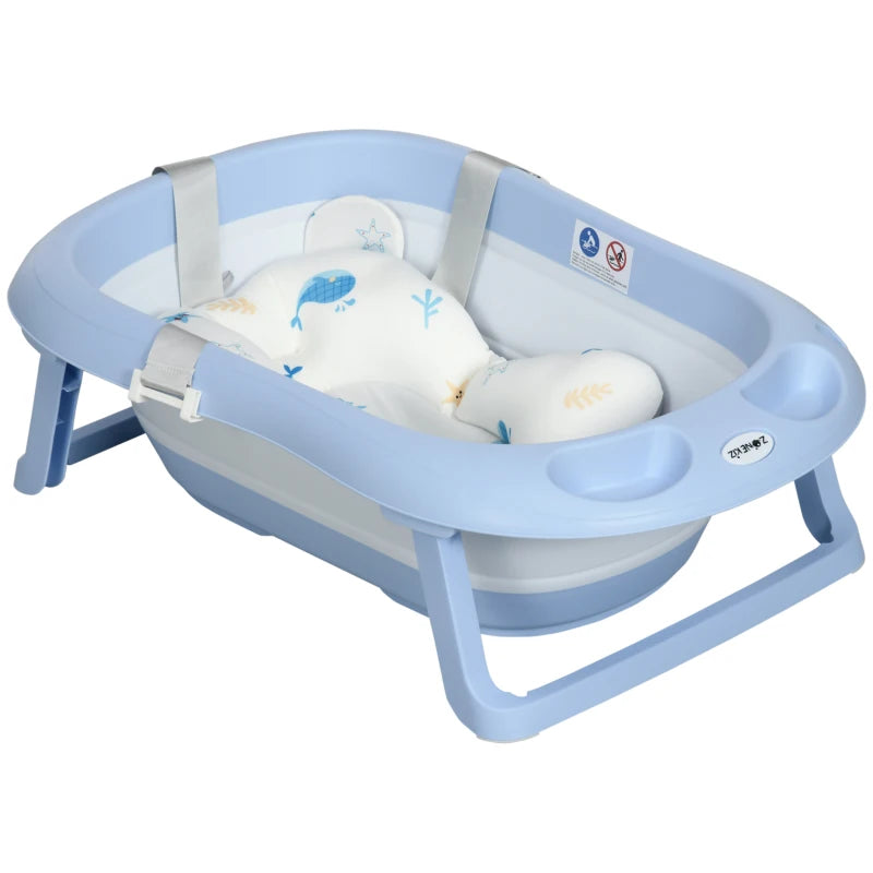 ZONEKIZ Baby Bath Tub with Cushion - Blue  | TJ Hughes