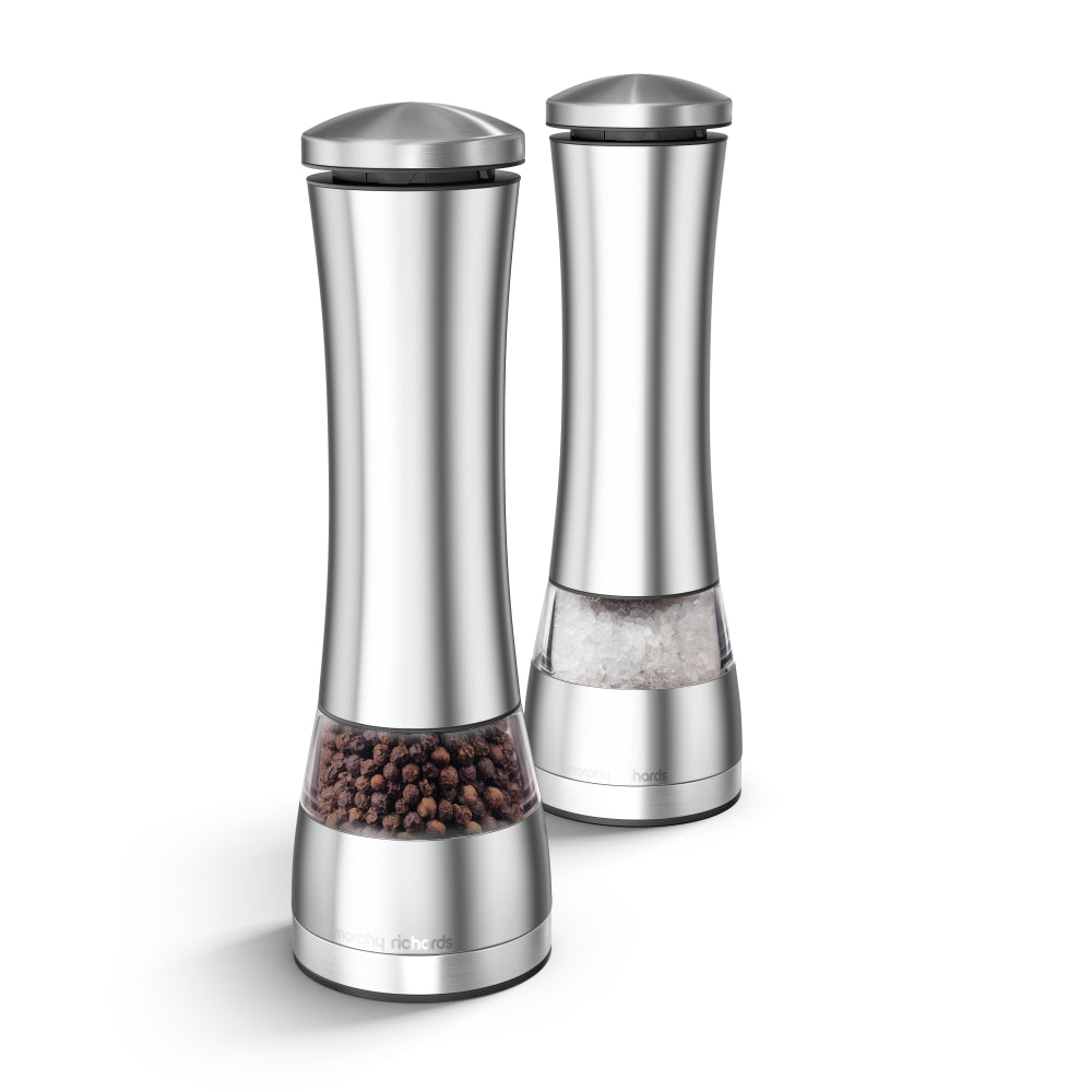 Morphy Richards Electronic Salt & Pepper Mill  - Steel  | TJ Hughes Silver