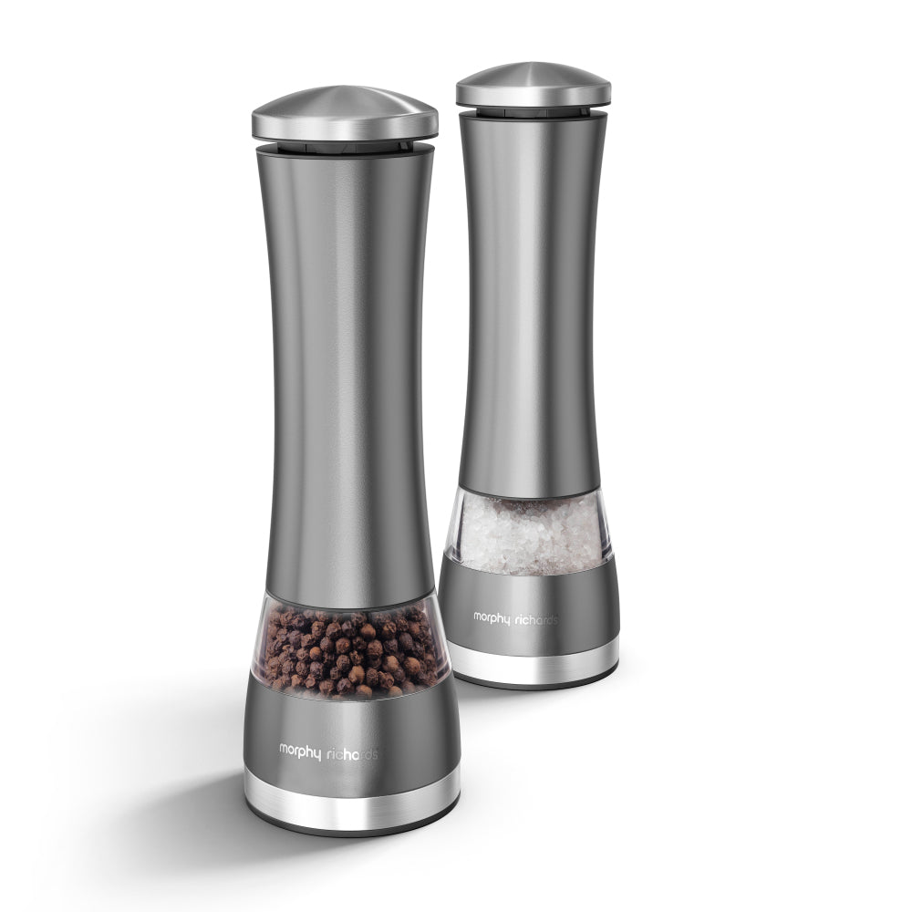 Morphy Richards Electronic Salt & Pepper Mill  - Titanium  | TJ Hughes Grey