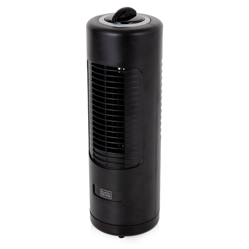 Black+Decker Tower Fan Mini Capsule 12"  - Black  | TJ Hughes