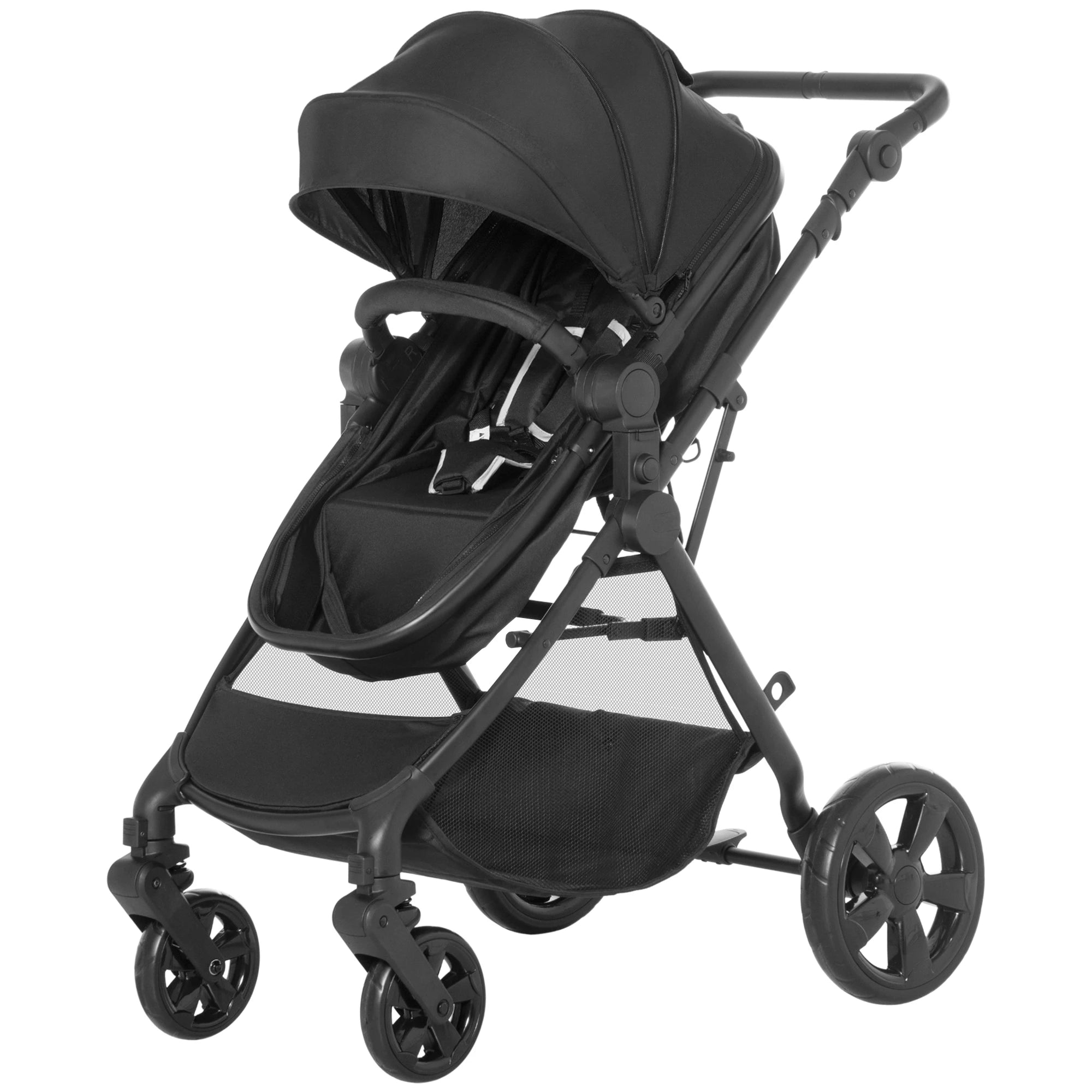 HOMCOM 2 in 1 Lightweight Pushchair  - Black  | TJ Hughes