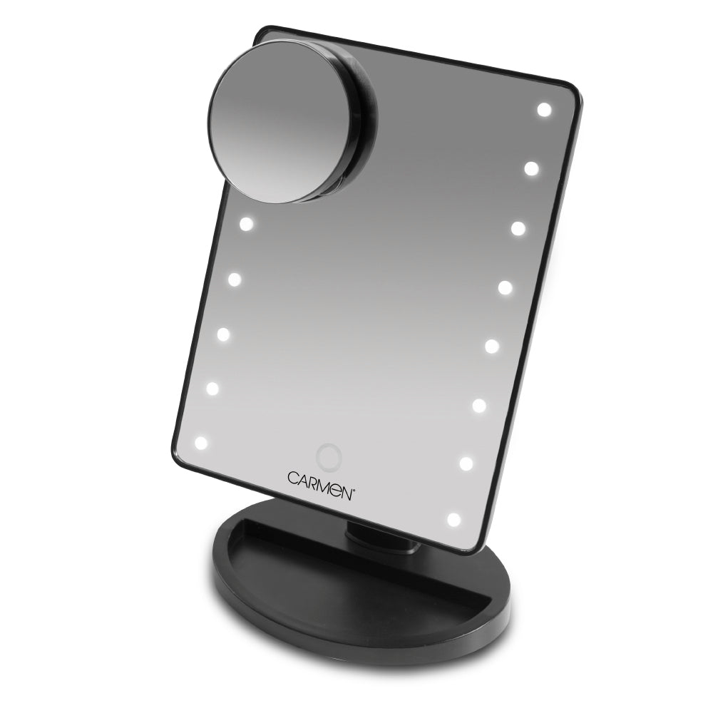 Carmen Illuminated Mirror with LEDs  - Black  | TJ Hughes