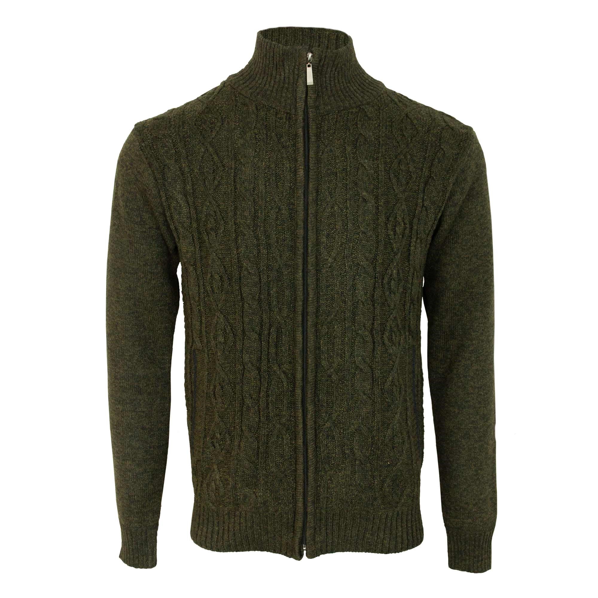 Hutson Harbour Chunky Cable Cardigan - Olive - XLARGE  | TJ Hughes