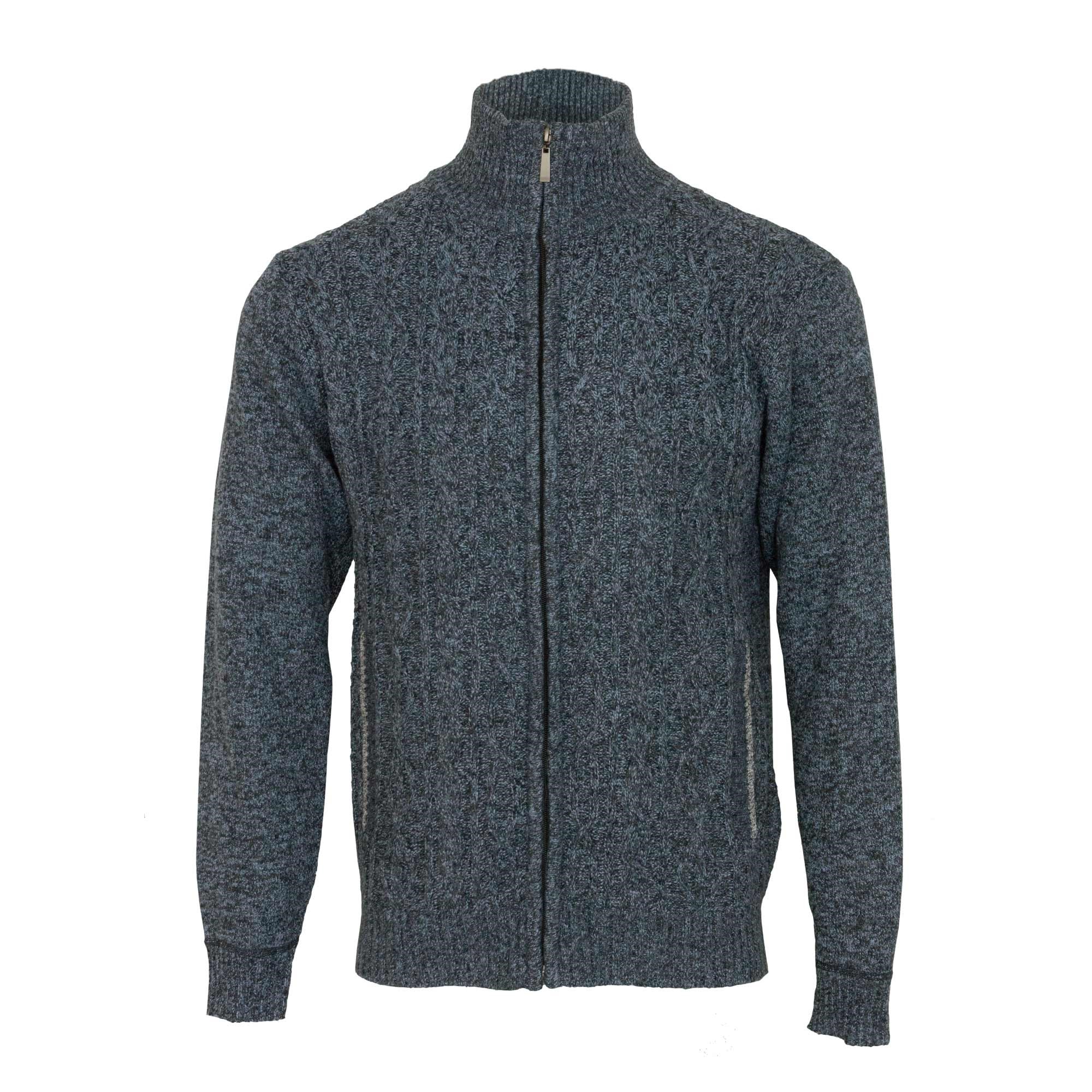 Hutson Harbour Chunky Cable Cardigan - Blue - LARGE  | TJ Hughes