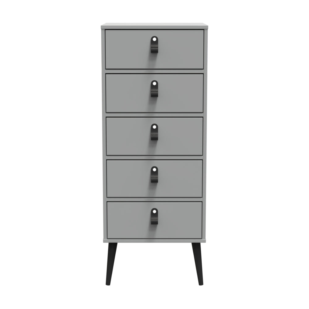Dublin Ready Assembled Tallboy Chest of Drawers with 5 Drawers  - Dusk Grey - Lewis’s Home  | TJ Hughes