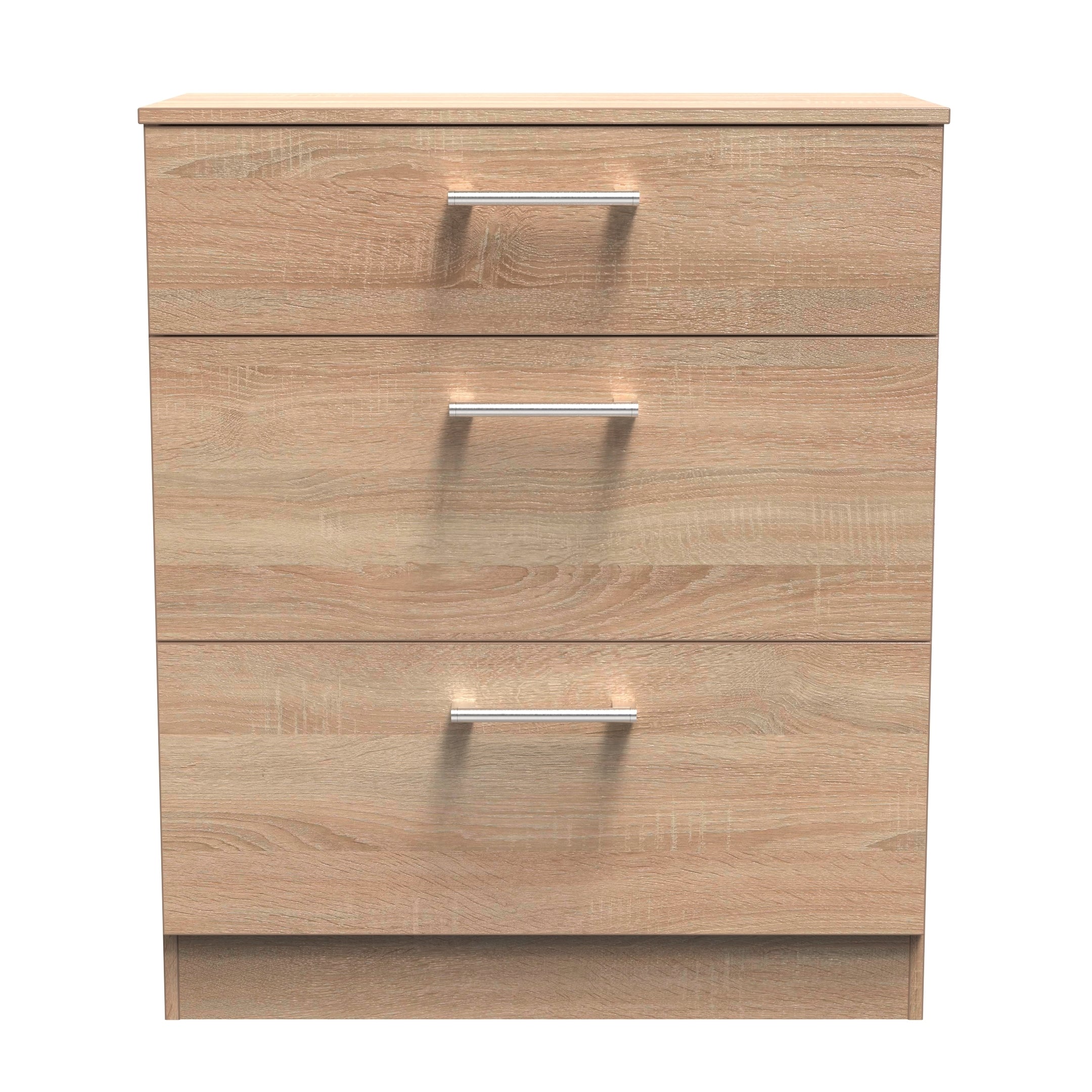 Denver Ready Assembled Chest Of Drawers with 3 Drawers - Oak - Lewis’s Home  | TJ Hughes
