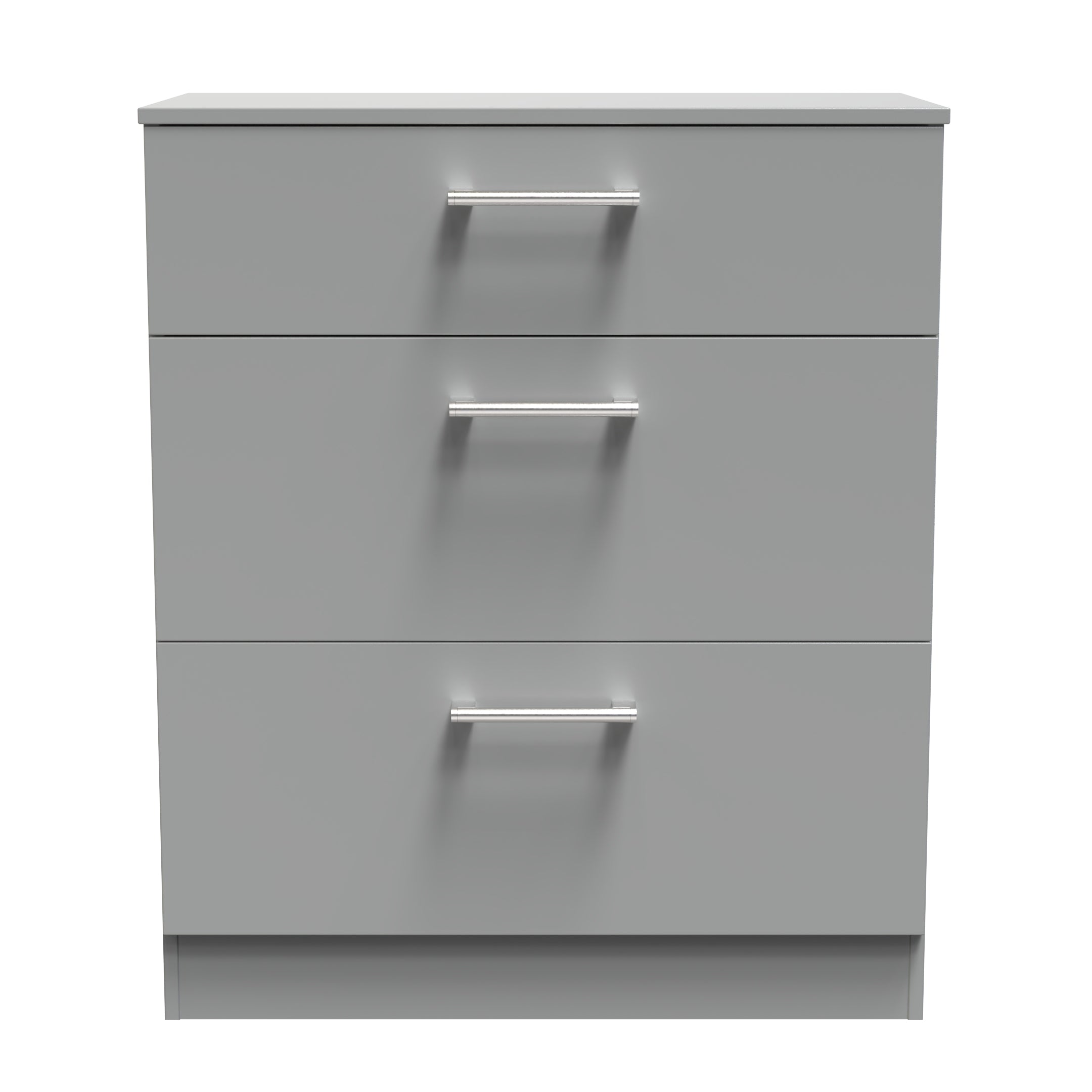 Denver Ready Assembled Chest Of Drawers with 3 Drawers - Grey - Lewis’s Home  | TJ Hughes