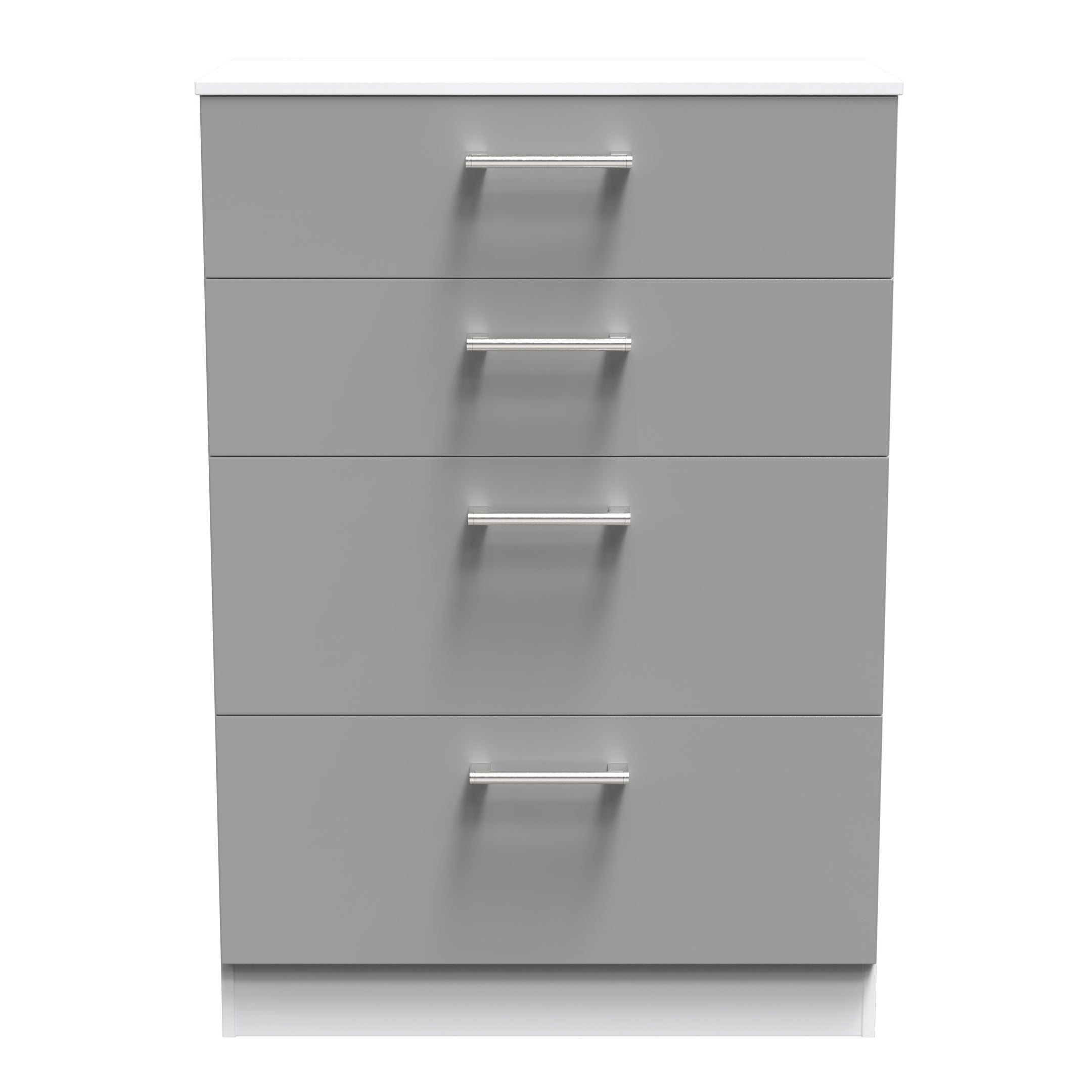 Denver Ready Assembled Chest Of Drawers with 4 Drawers - Grey & White - Lewis’s Home  | TJ Hughes