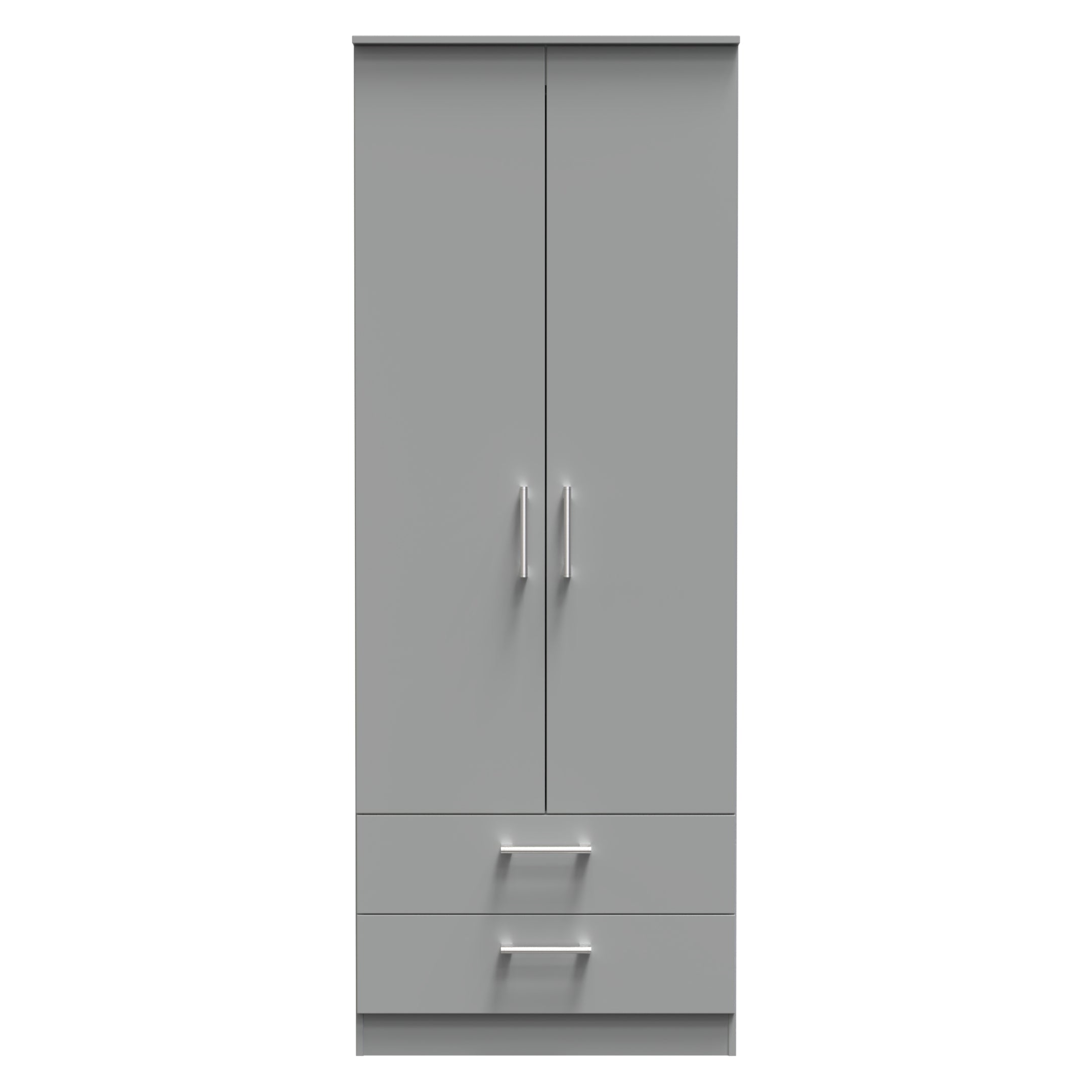 Denver Ready Assembled Wardrobe with 2 Doors and 2 Drawers - Grey - Lewis’s Home  | TJ Hughes