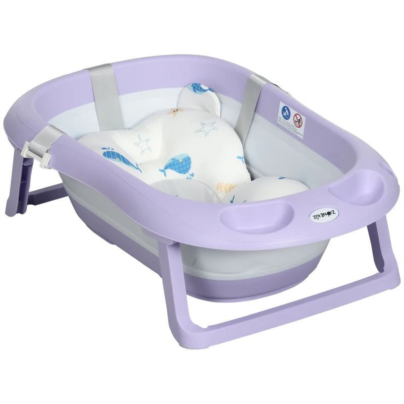 ZONEKIZ Baby Bath Tub with Cushion - Purple  | TJ Hughes
