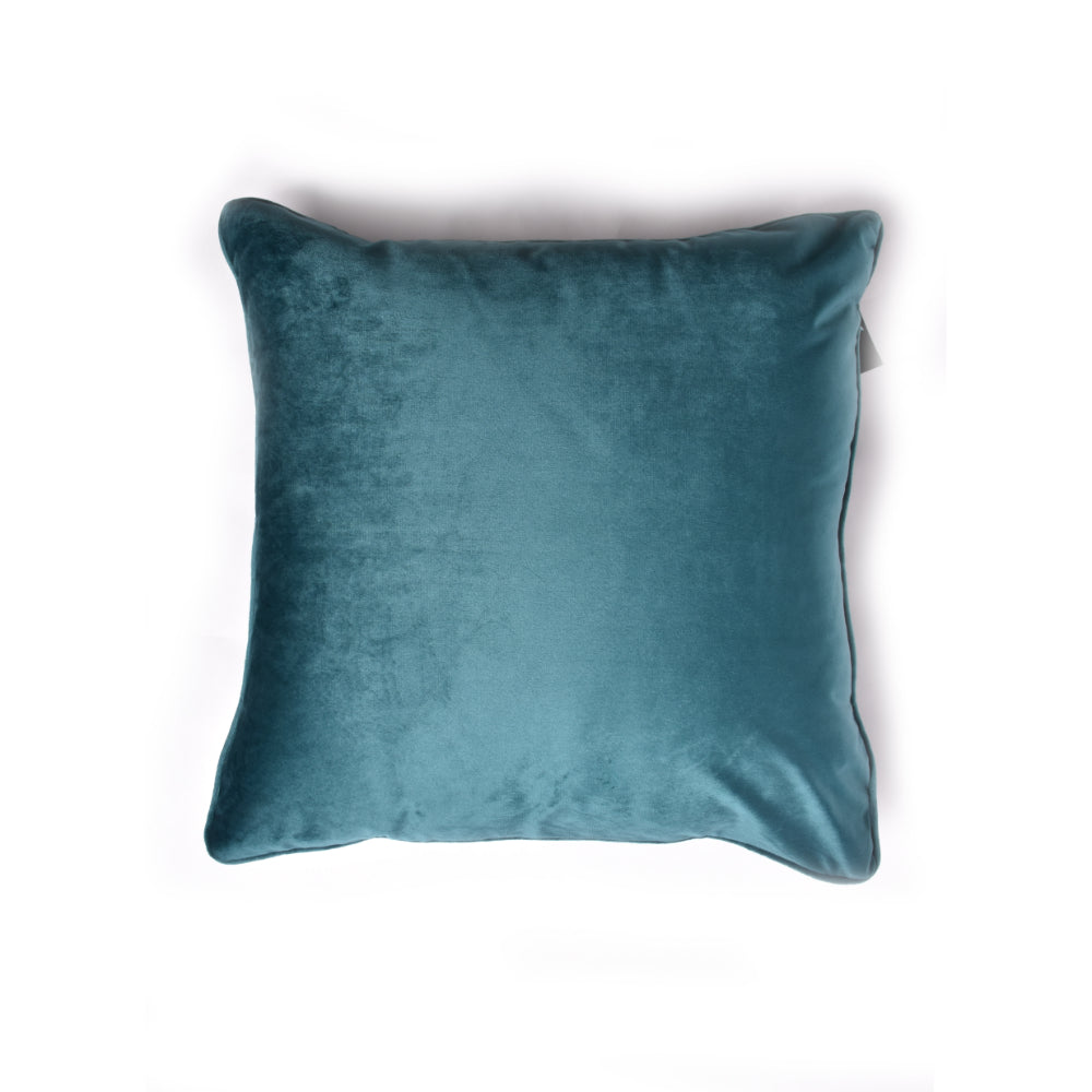Lewis’s French Velvet Piped Cushion 55x55cm - Teal  | TJ Hughes Green