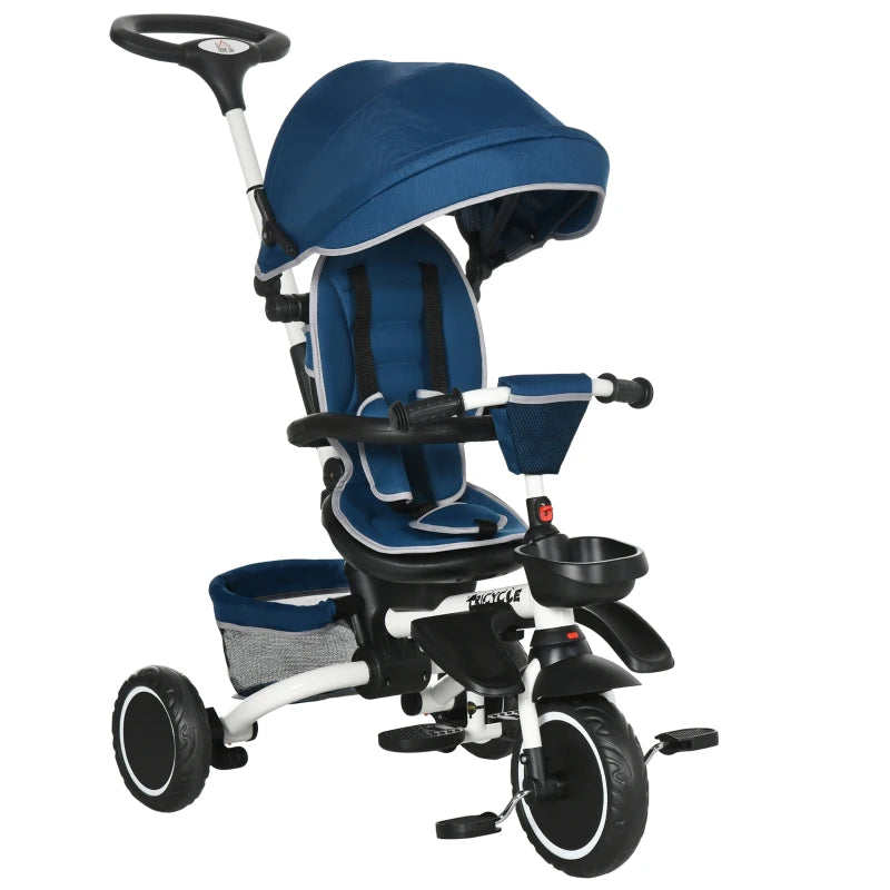 HOMCOM Baby Tricycle 7in1 Stroller with Handle - Blue  | TJ Hughes