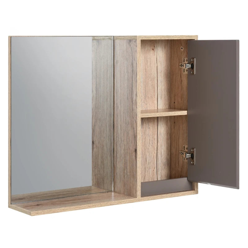 HOMCOM MDF Wall Mounted Bathroom Cabinet w/ Mirror - Home Living  | TJ Hughes