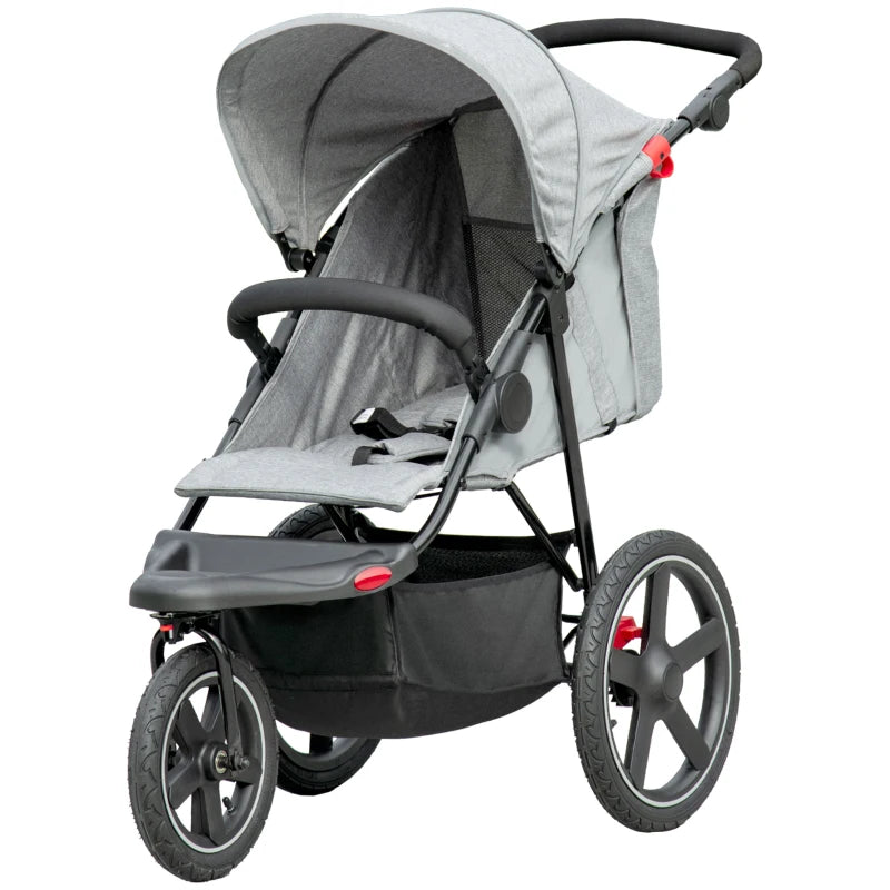 HOMCOM  Baby Stroller  - Grey  | TJ Hughes