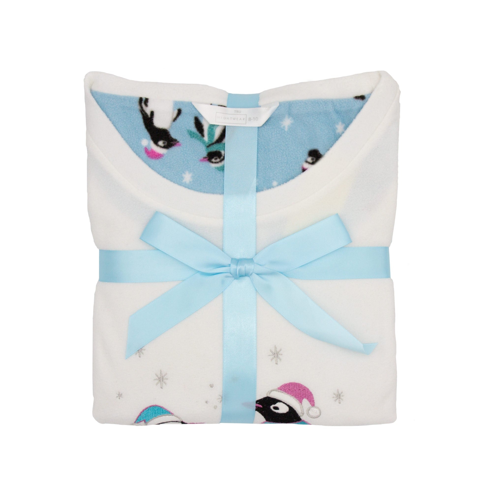 Tru Ladie Penguin Fleece Pyjama - Blue - 12/14  | TJ Hughes