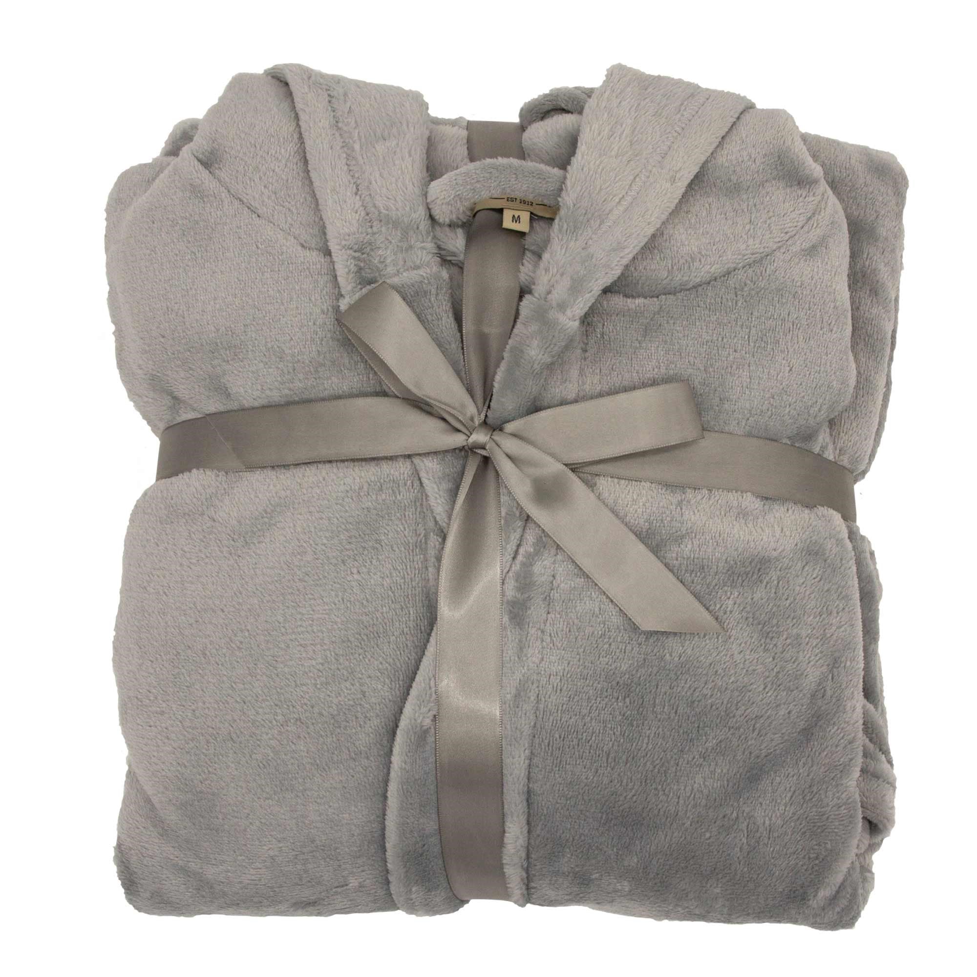 Hutson Harbour Hooded Robe - Grey - LARGE  | TJ Hughes