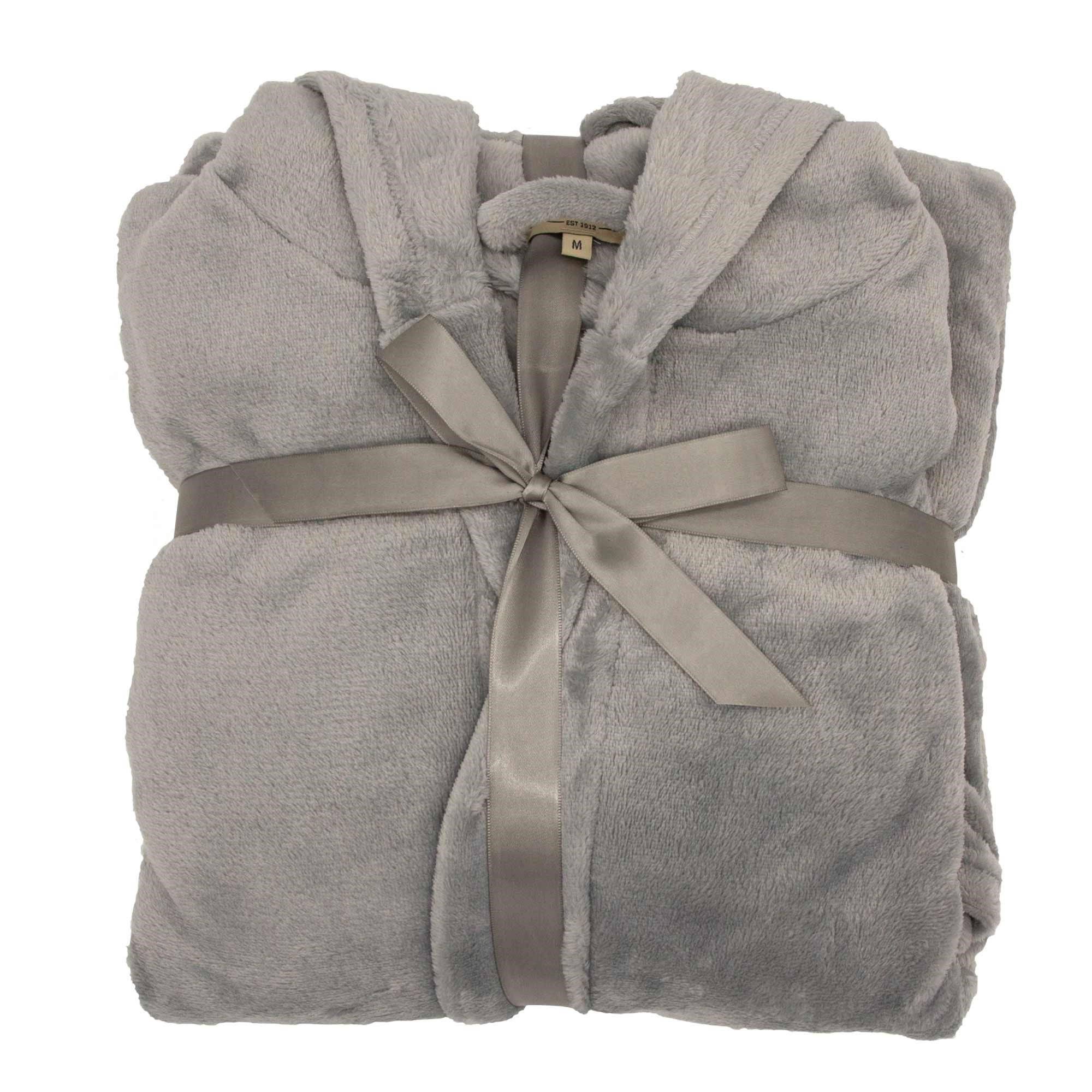 Hutson Harbour Hooded Robe - Grey - MEDIUM  | TJ Hughes