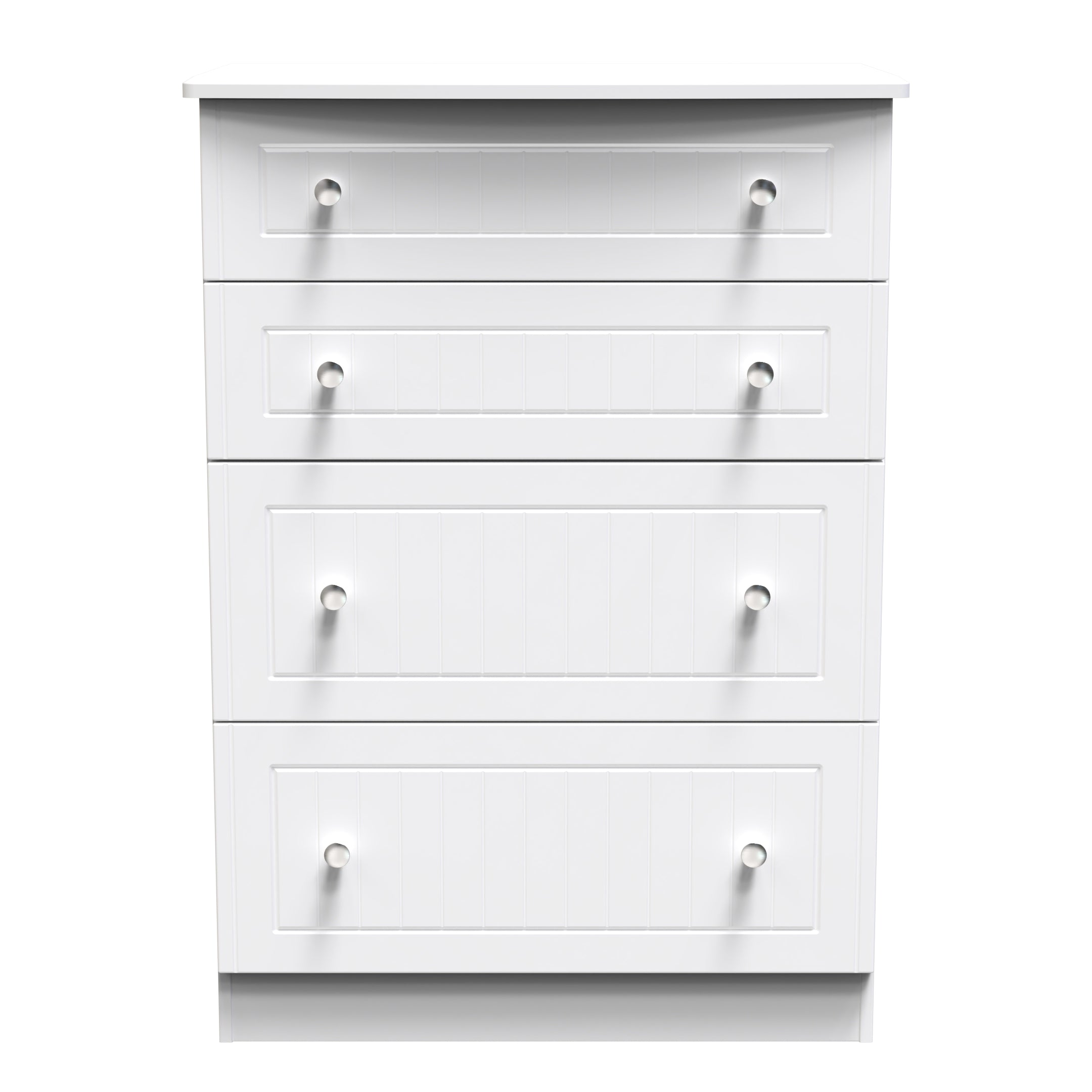 Monroe Ready Assembled Chest Of Drawers with 4 Drawers - White Matt / White - Lewis’s Home  | TJ Hughes