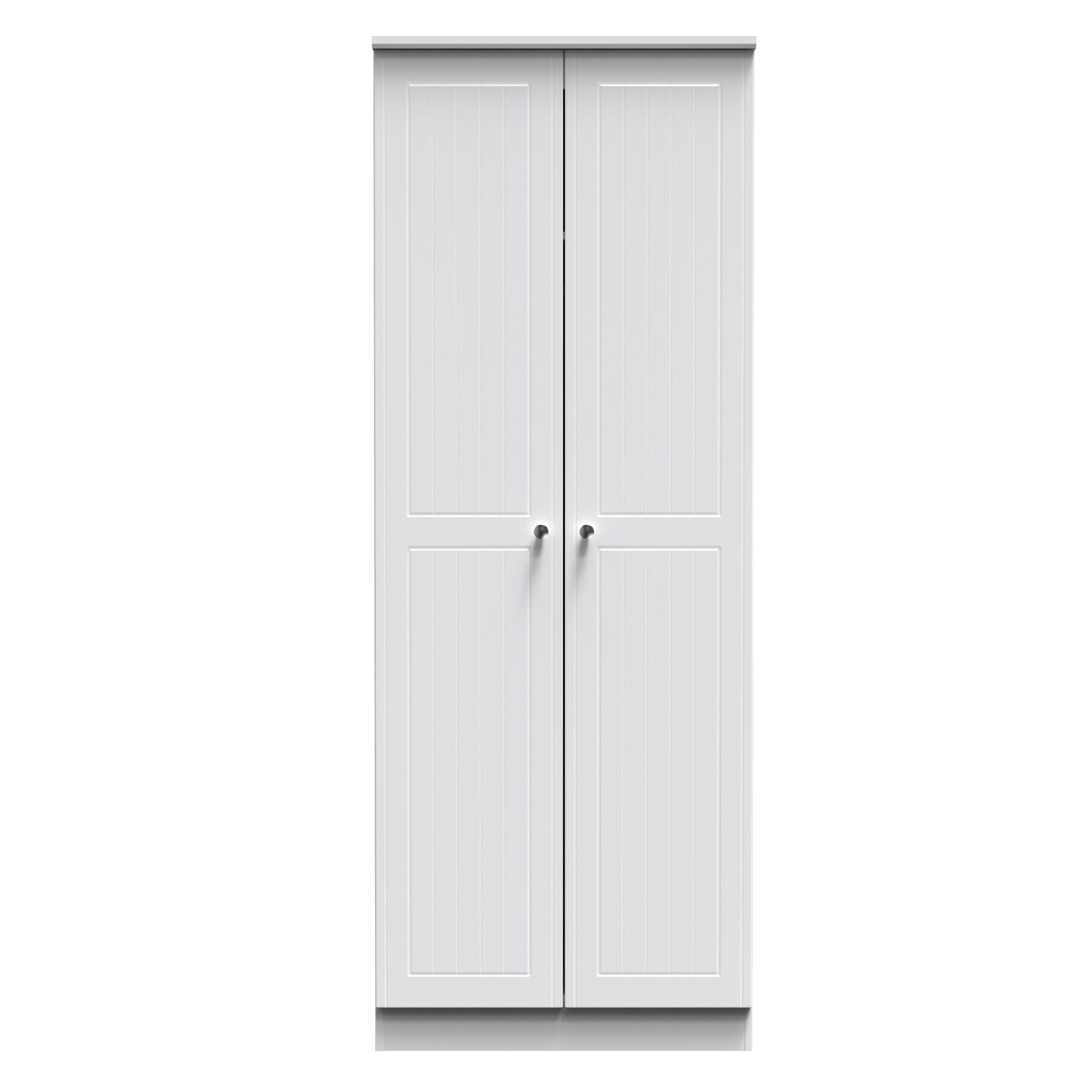 Monroe Ready Assembled Wardrobe with 2 Doors - White Matt / White - Lewis’s Home  | TJ Hughes