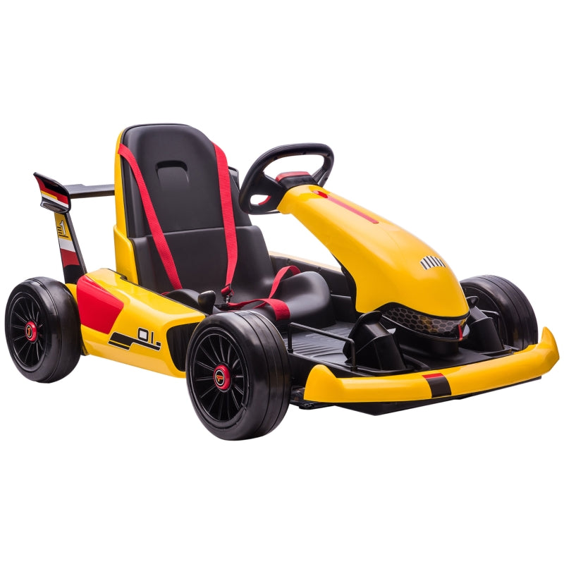 HOMCOM Kids Electric Ride On Go Cart 12v - Yellow