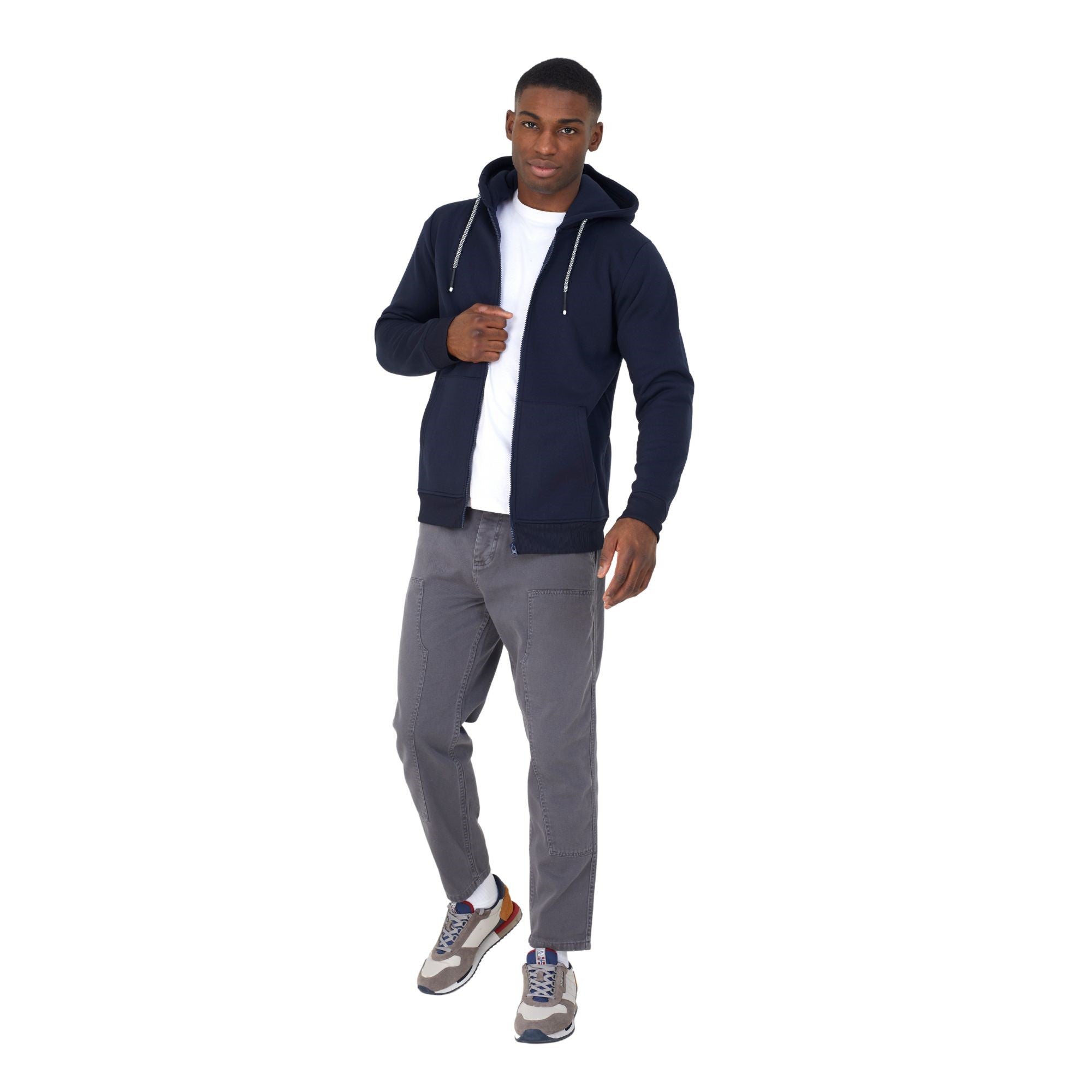 Brave Soul Full Zip Hoodie - Navy - Medium  | TJ Hughes