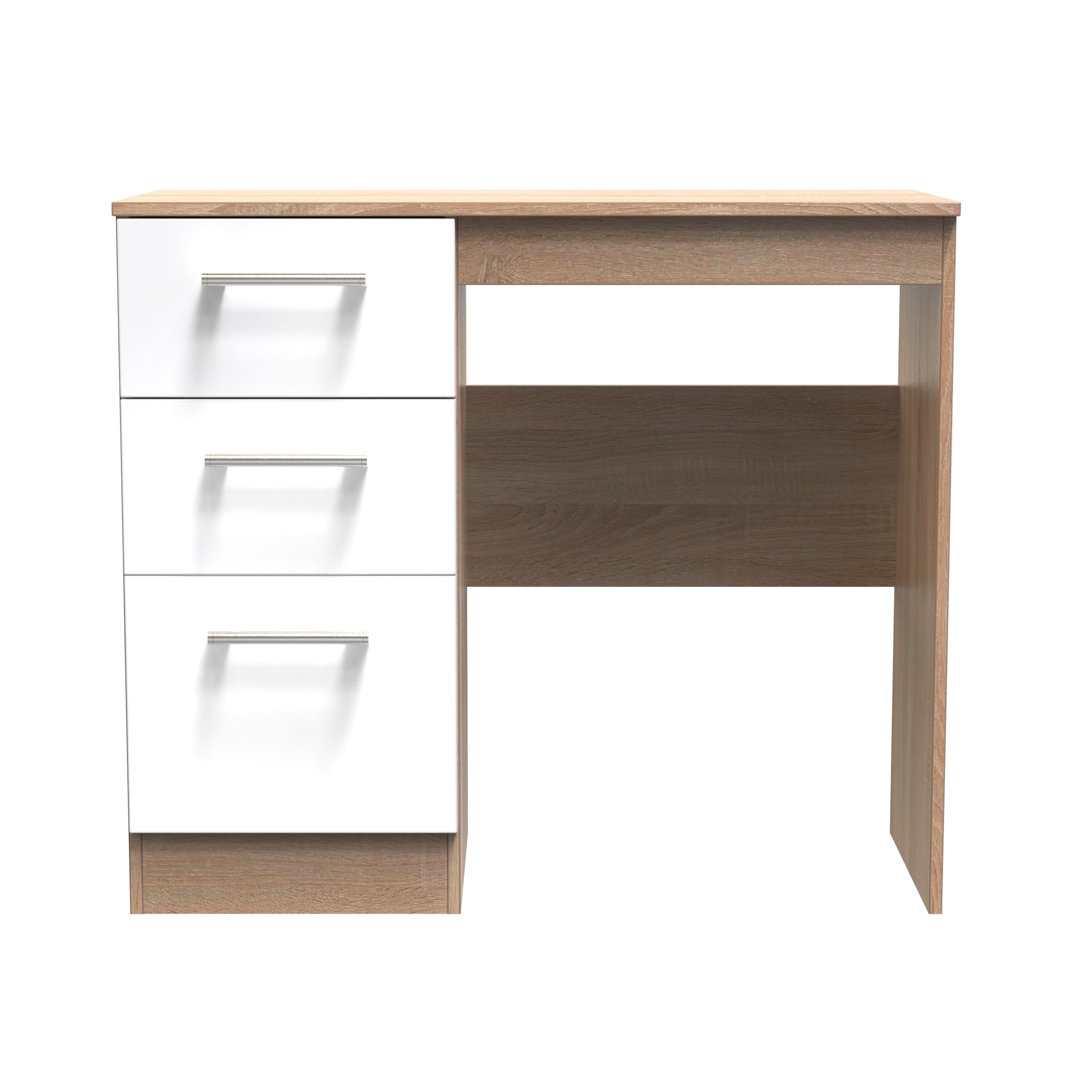 Milan Ready Assembled Dressing Table - White Gloss / Oak - Lewis’s Home  | TJ Hughes