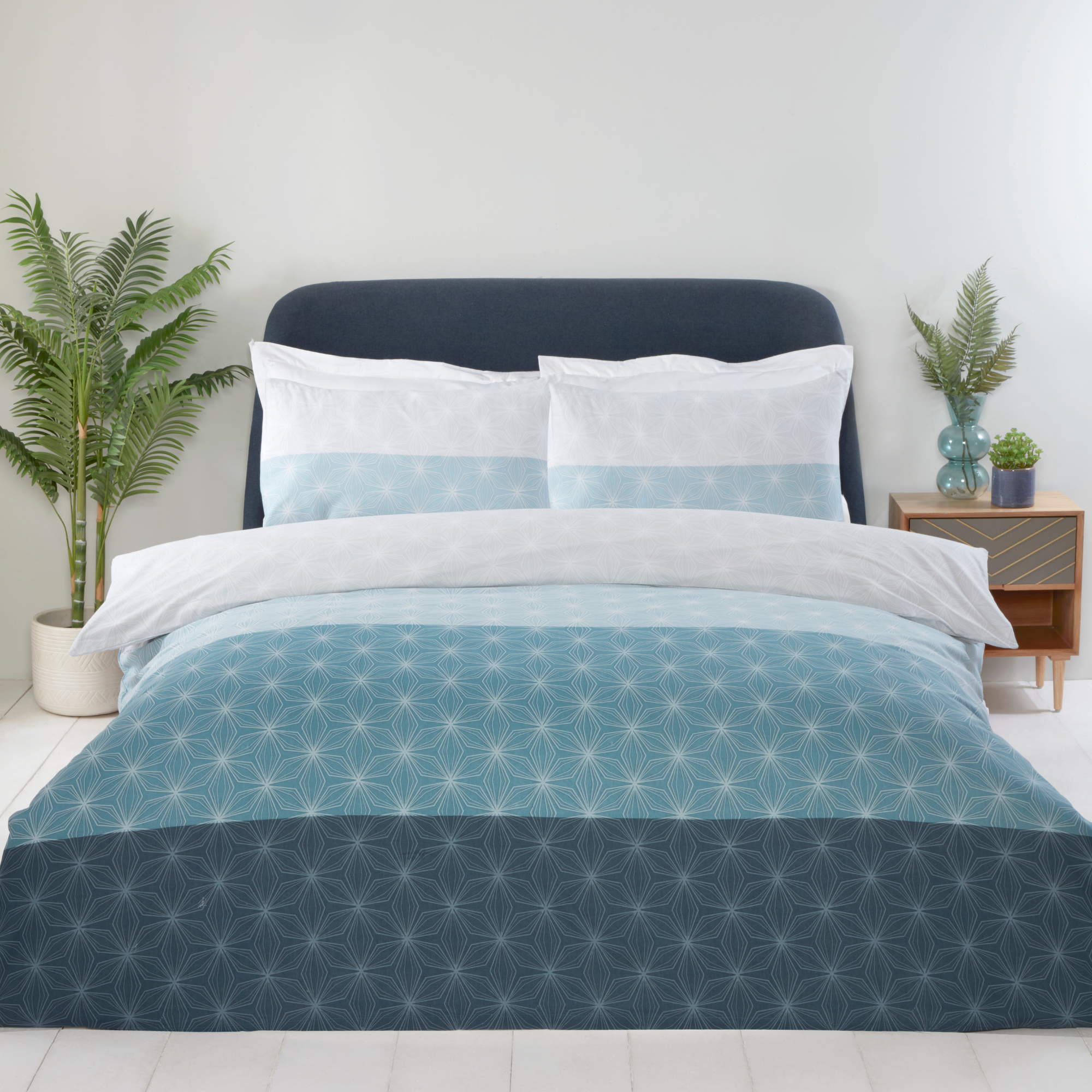 Lewis’s Raya Duvet Set - Blue - Single  | TJ Hughes