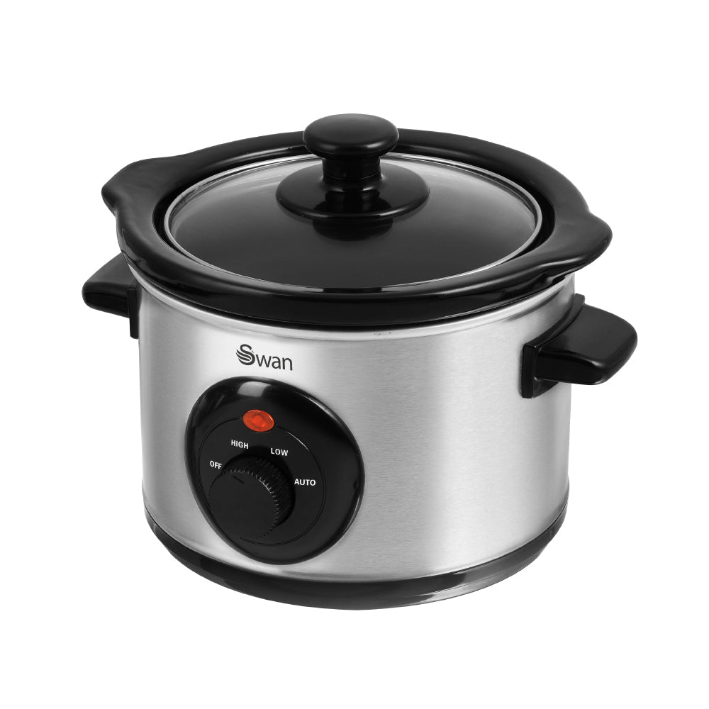 Swan Slow Cooker 1.5L  - Stainless Steel  | TJ Hughes Silver