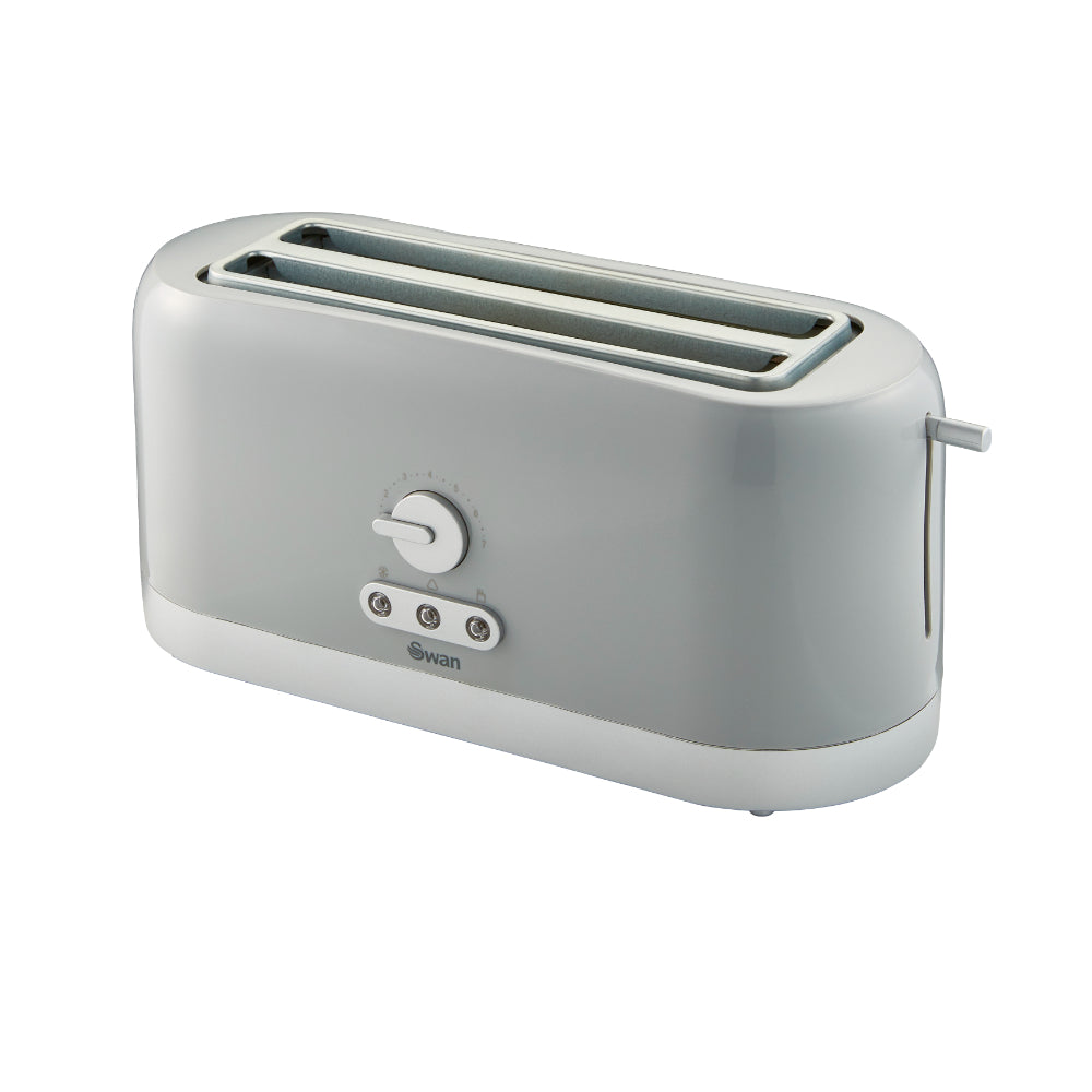 Swan Long Slot 4 Slice Toaster - Grey