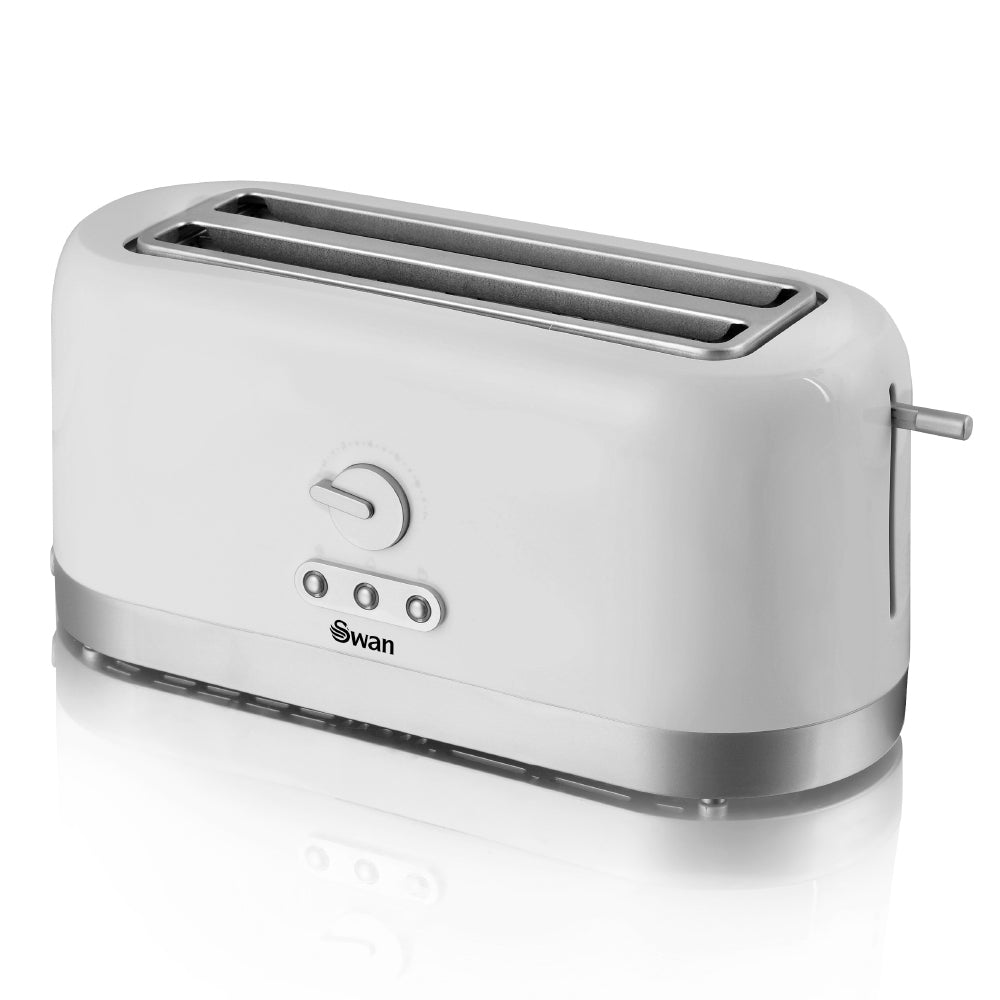 Swan Long Slot 4 Slice Toaster - White