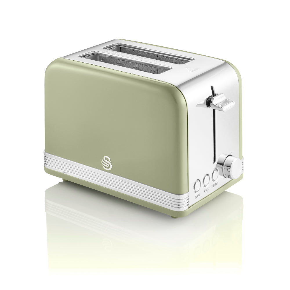 Swan Retro 2 Slice Toaster - Green