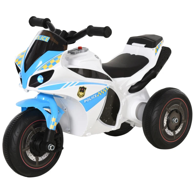 HOMCOM Kids Ride-On Police Bike with 3 Wheels - Blue  | TJ Hughes