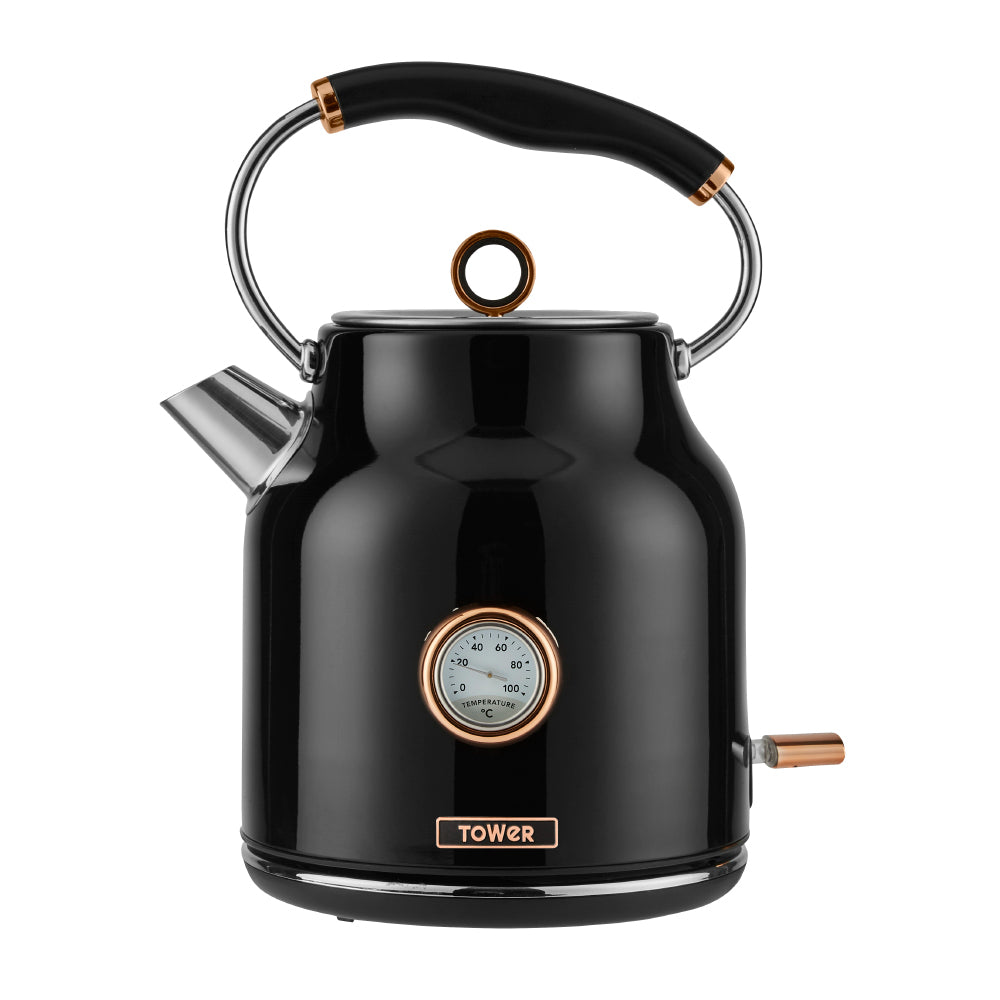 Tower  Bottega  Kettle 1.7L  - Black & Rose Gold  | TJ Hughes