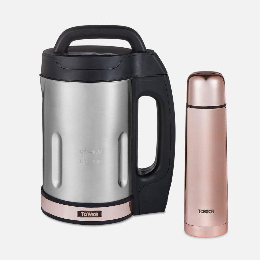 Tower Rose Gold Soup Maker 1.6L with flask - Rose Gold