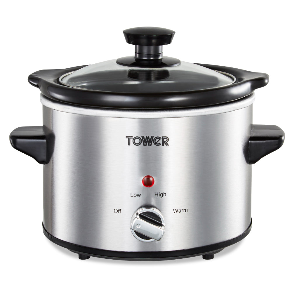 Tower Infinity Slow Cooker 1.5L  - Stainless Steel  | TJ Hughes Silver