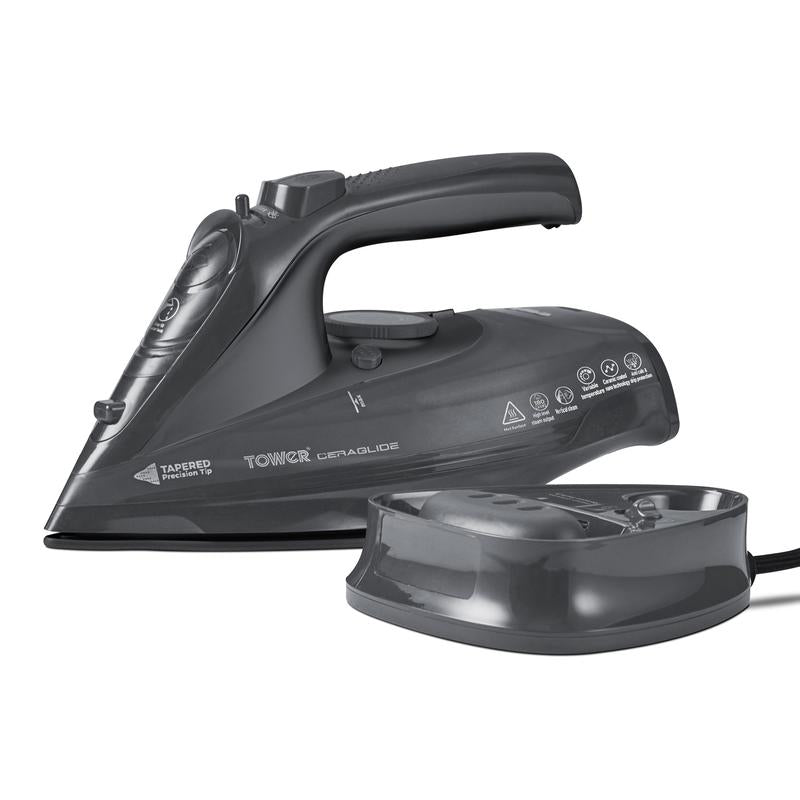 Tower Cord Cordless Steam Iron 2400w  - Grey  | TJ Hughes