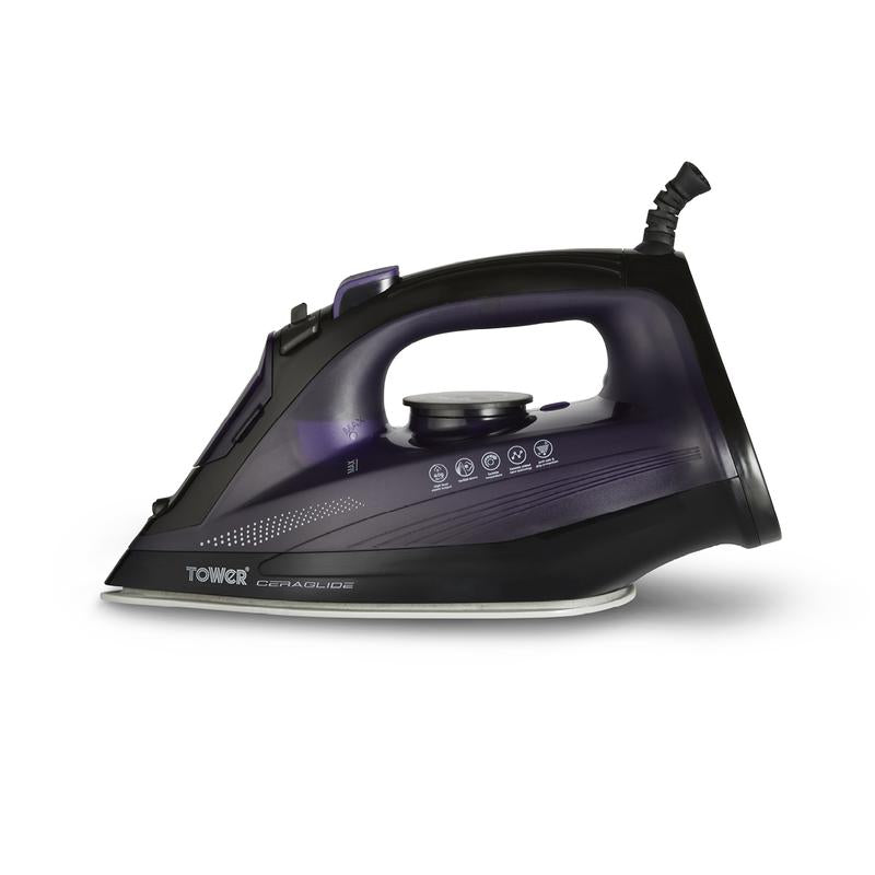 Tower Ceraglide Steam Iron 2600w  - Purple  | TJ Hughes